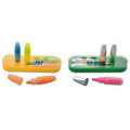 Custom Plastic Highlighter Pen W/ Oblong Case